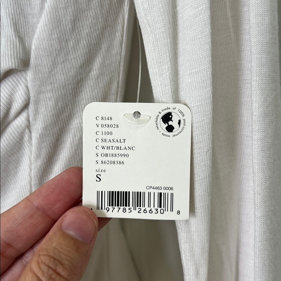 Free People - NWT Sea Salt Ribbed Ivory Slouchy Long Sleeve Top Size Small - Picture 9 of 13